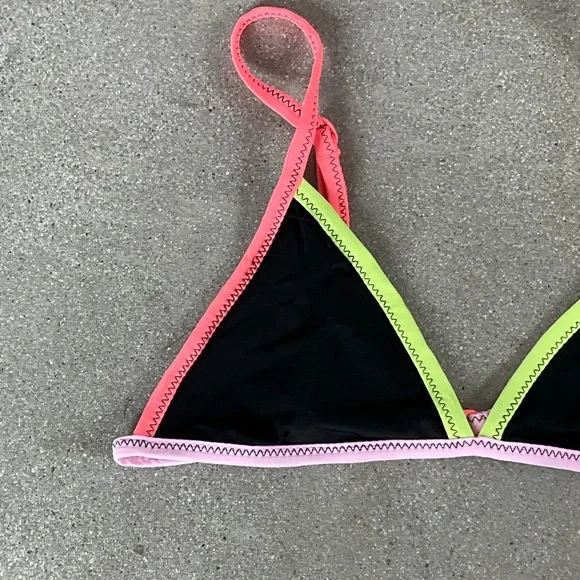 OneOne Ally Bikini | Bottom XS - Top S | Multi-colored block lining | w/ tags - Picture 3 of 4